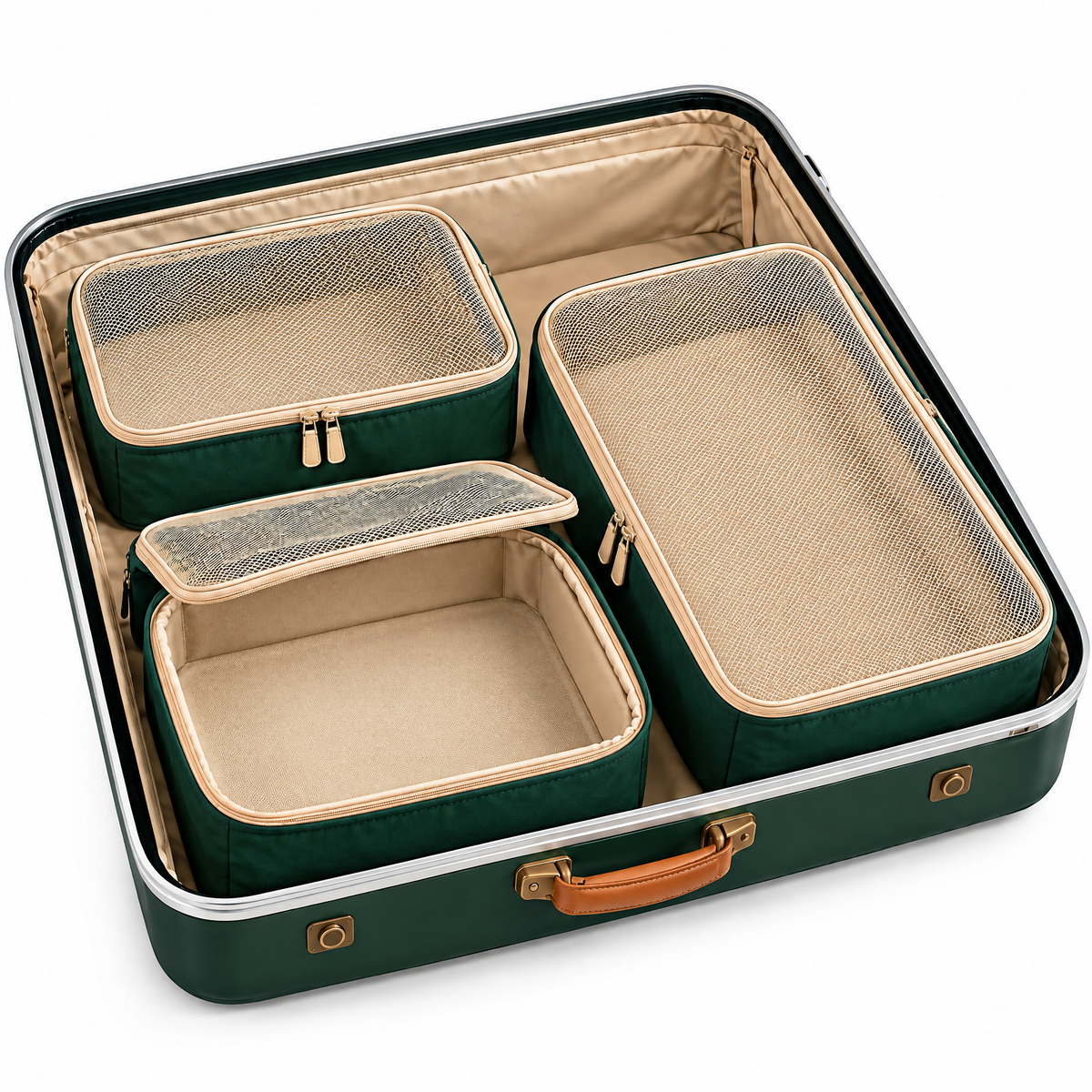 3-Piece Racing Green Packing Cube Set — detail 4