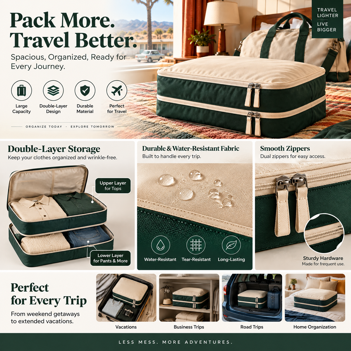 Racing Green Compression Packing Cube — detail 2