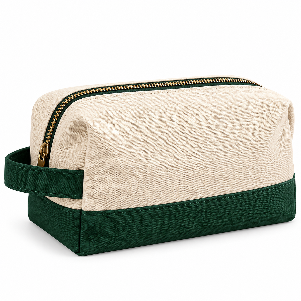 Cream & Green Classic Dopp Kit — detail 4