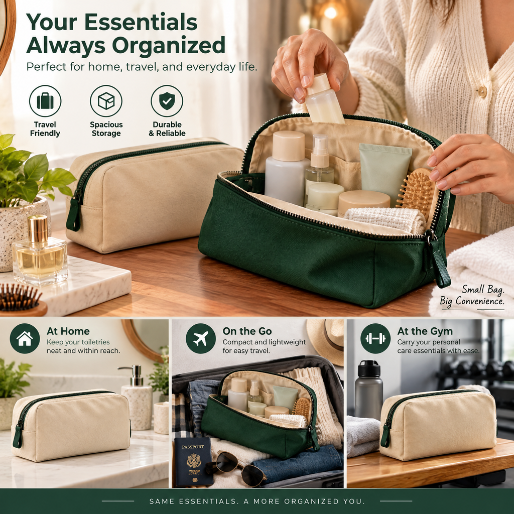 Canvas Travel Toiletry Pouch — detail 1