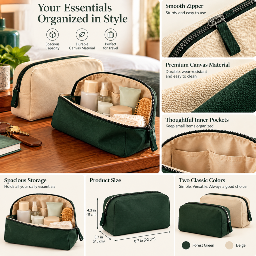 Canvas Travel Toiletry Pouch — detail 3