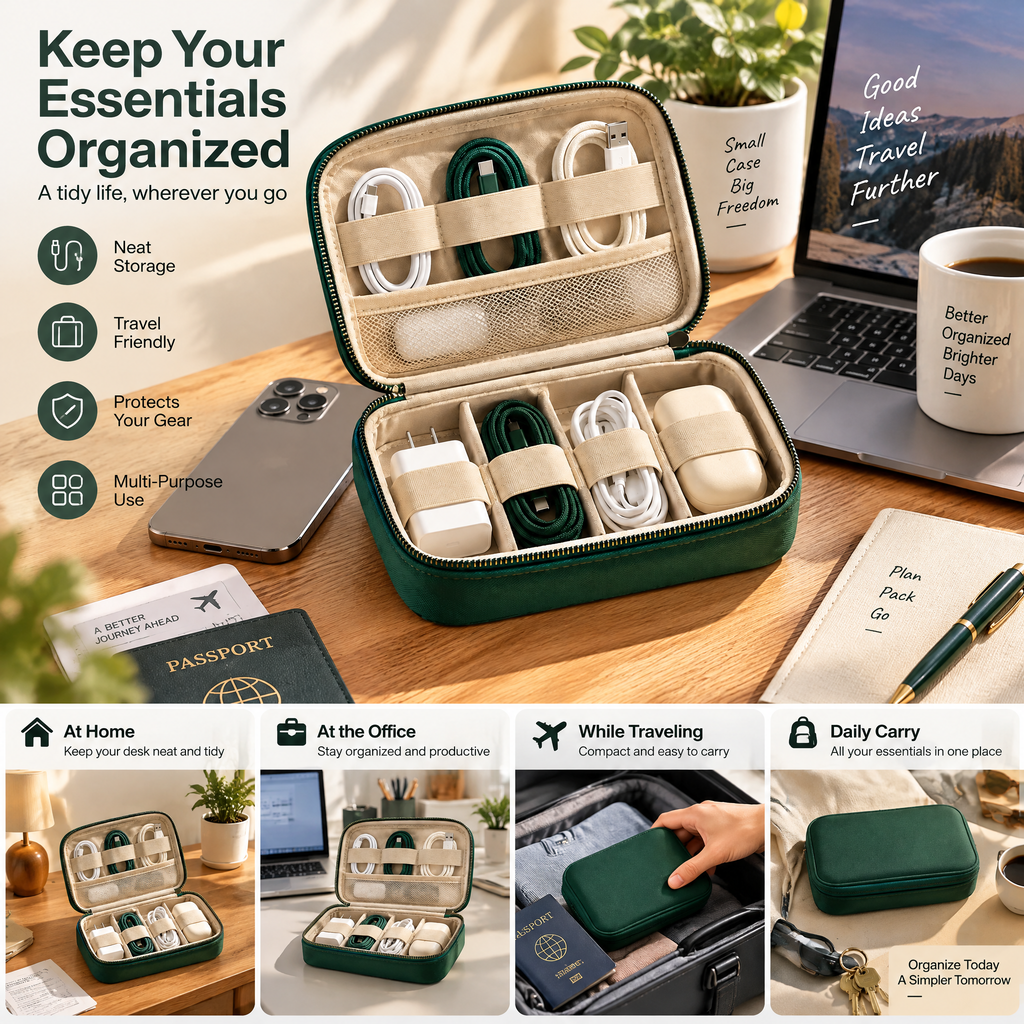 Racing Green Travel Tech Organizer — detail 1