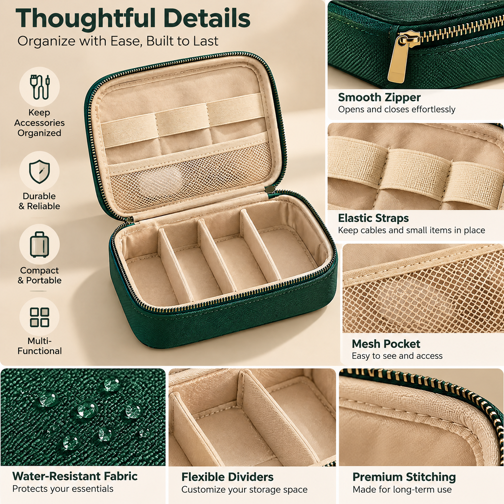 Racing Green Travel Tech Organizer — detail 3